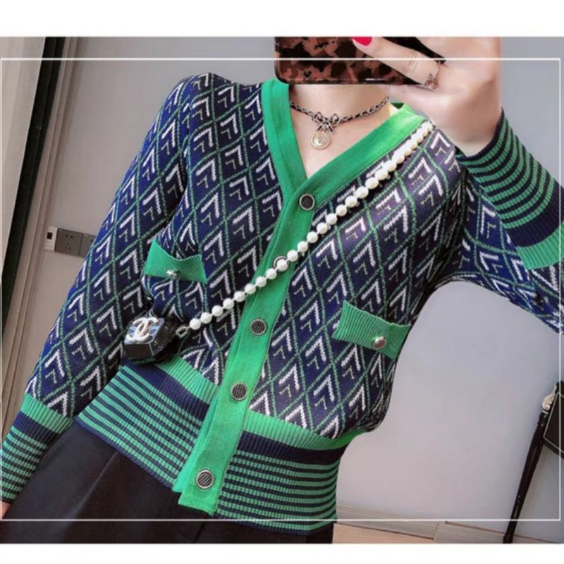 MDLV ~ 39008# Juana Knitted Cardigan Korea Look Zigzag Knit Outer Premium Fashion Import