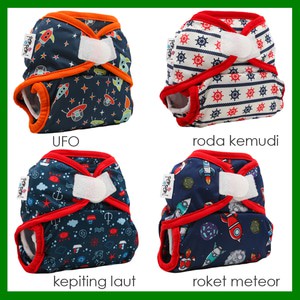 Pempem Velcro Leg Gusset+ 1 insert Litty | Clodi | Cloth Diaper | Popok kain