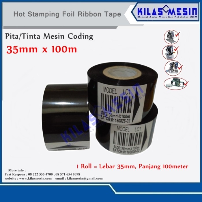 

Aman Ribbon Tape 35 X 100 Lc1 Hitam Tinta Coding Pita Cetak Expired Date Bergaransi