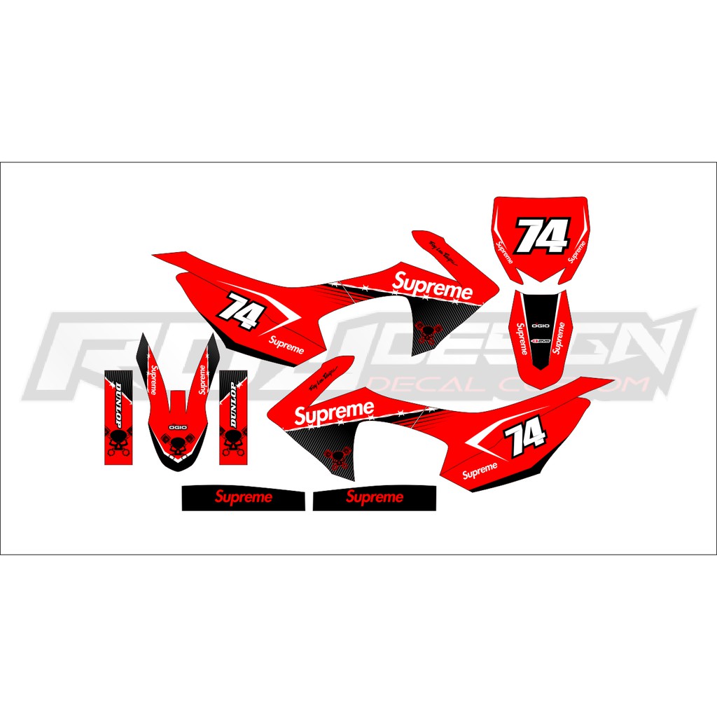 DECAL STICKER CRF 110 F (001) DEKAL STIKER MERAH HITAM