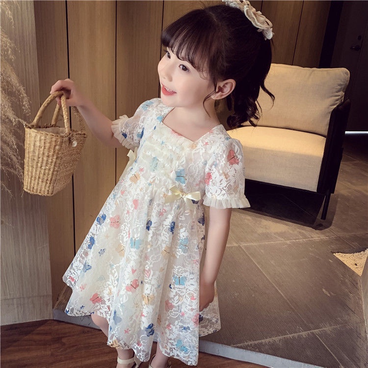 [PRINCESS KESLI] 1-11 Tahun Dress Brukat Butterfly Gaun Anak Perempuan Sifon Katun Kids Cewek Princess