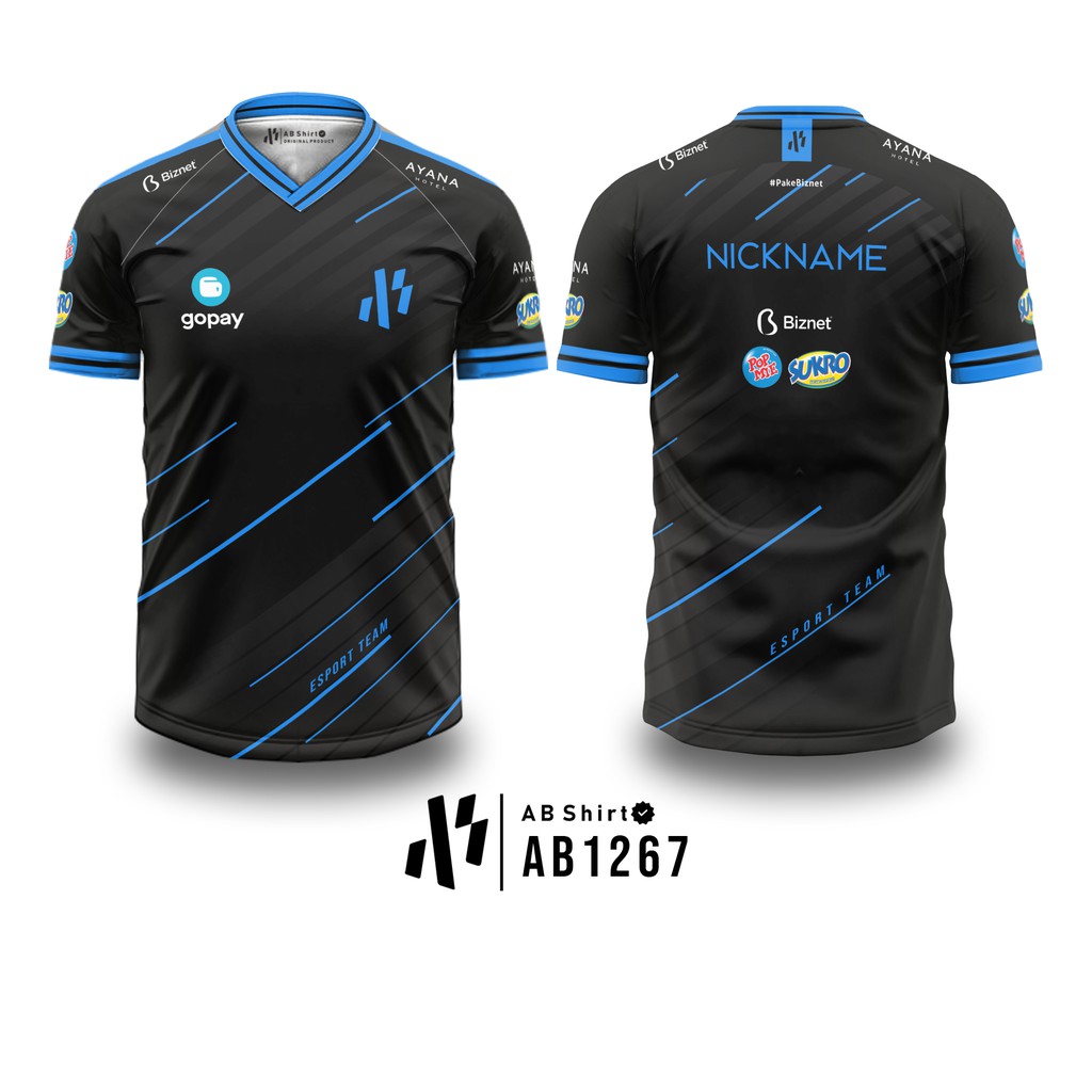 Kaos Jersey Esport RRQ 2020 BLUE LINE Free Custom Nickname dan Logo AB1267