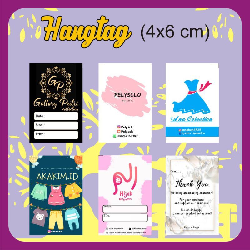 

HANG TAG (4x6 cm) LABEL / BAJU / hangtag HIJAB ACCESORIES