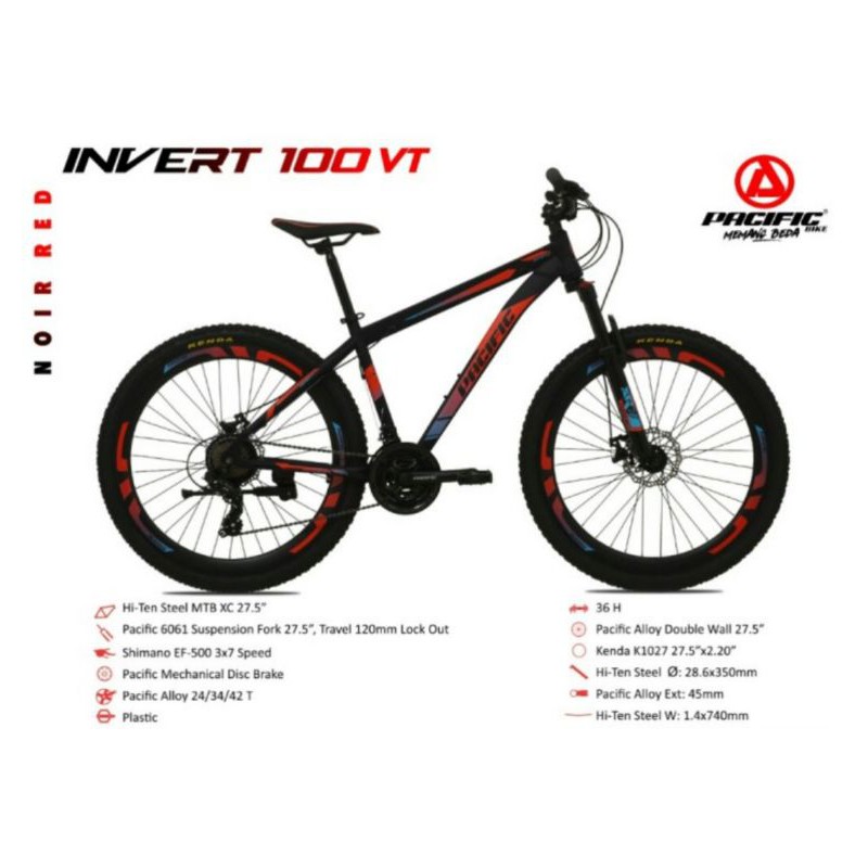 Sepeda Gunung MTB 27.5 Inch Pacific Invert 100 VT