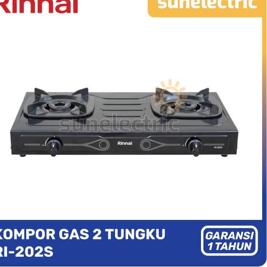 Pusat Importir Rinnai RI-202 S Kompor Gas Stove Teflon 2 Tungku RI-202S / RI202 S / RI 202S / RI202S