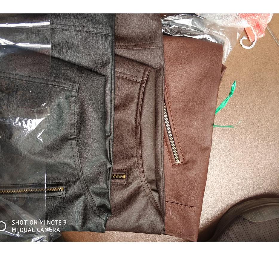 Best Atjin-Jaket Kulit Pria Kasual Exclusive Series Ferrari / Jaket Motor Pria Coklat - Hitam ,.