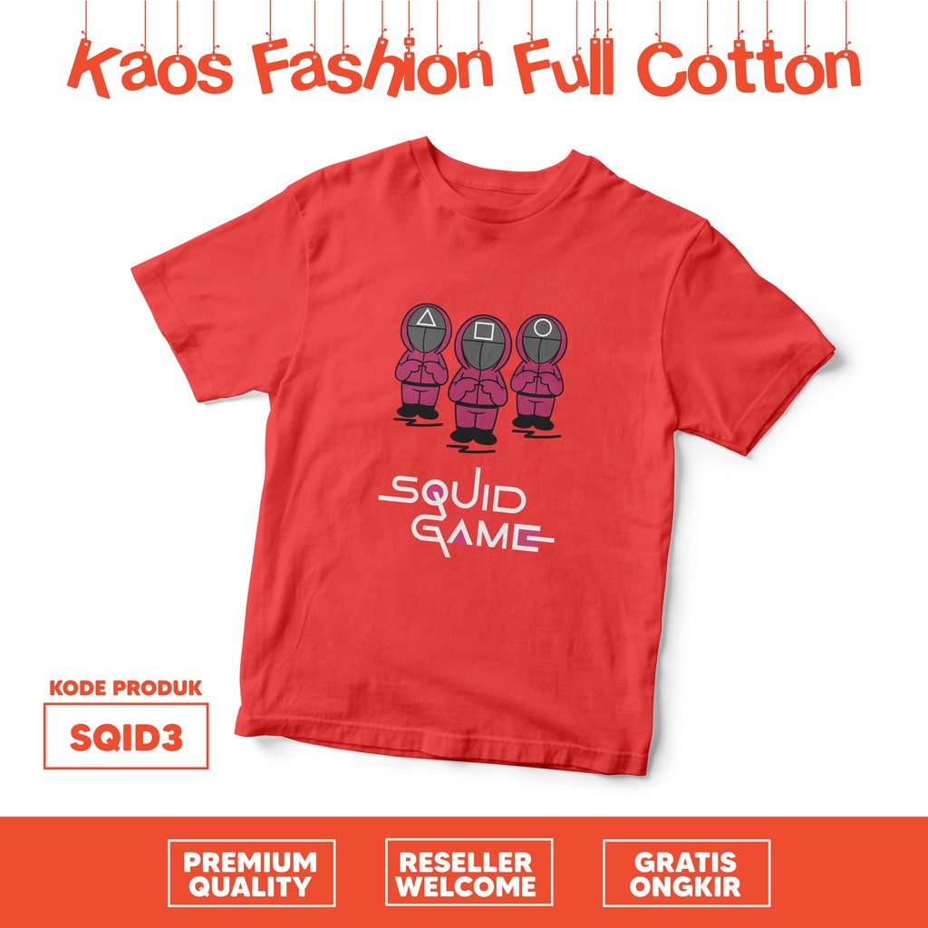 [KAOS DEWASA/ANAK]kaos anak /dewasa pria&amp;wanita game pria /wanita katun premium combed SQID 3 SOTONG GAME