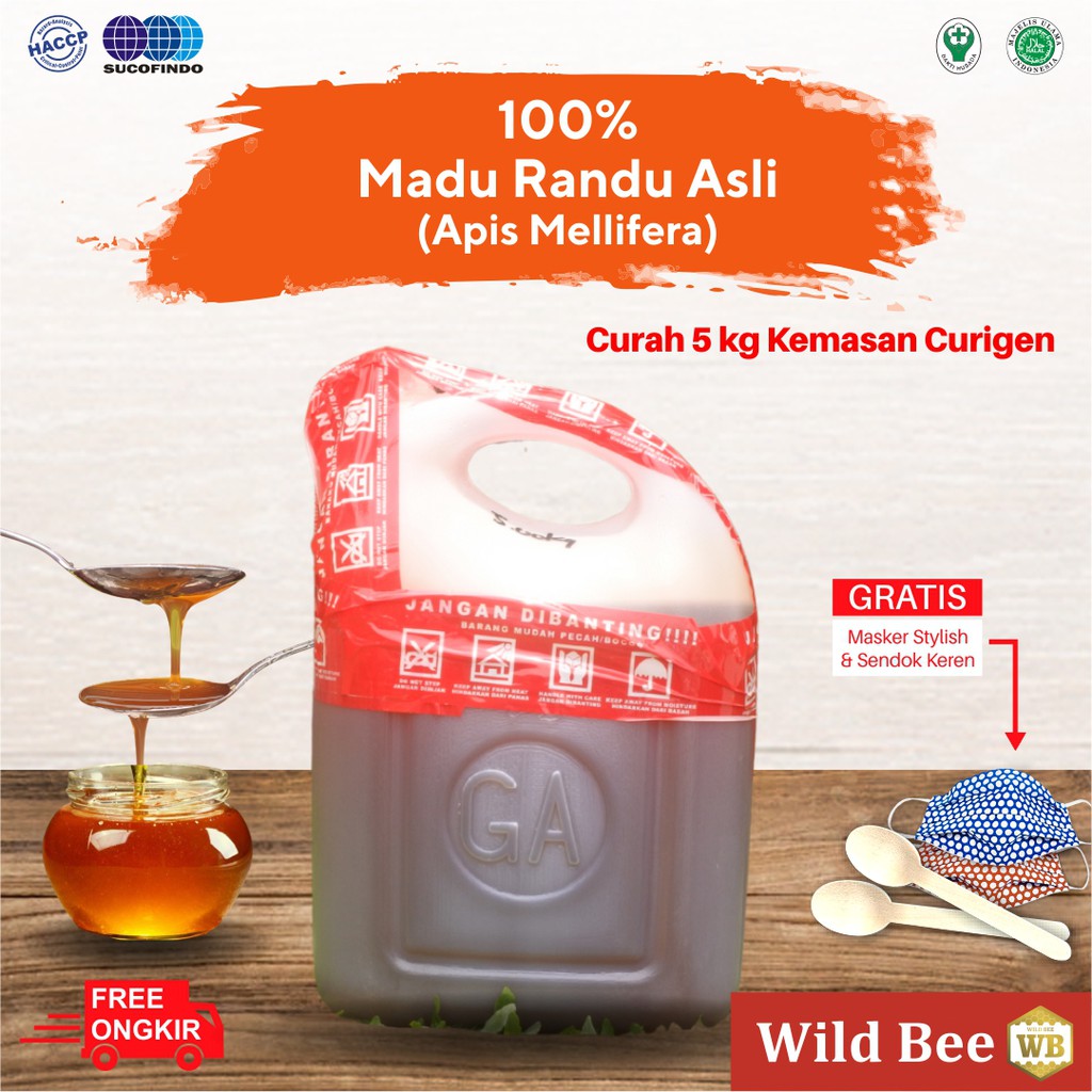 

ASLI 100% Madu Curah Asli - Madu Randu 5 kg Bersertifikat / Madu Wild Bee / Lebah Apis Mellifera Budidaya - Beli 10 Gratis 1