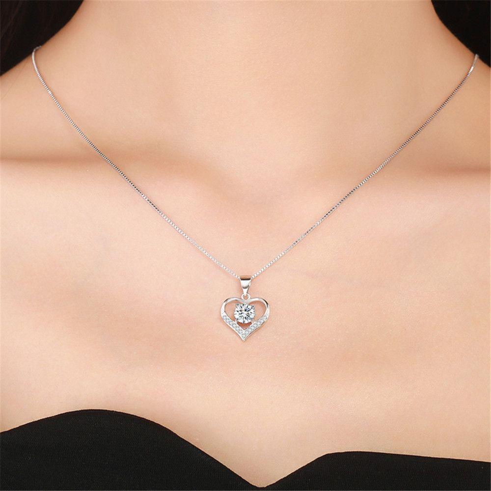 Lily Pendant Kalung Wanita Pernikahan Kristal Leher Rantai