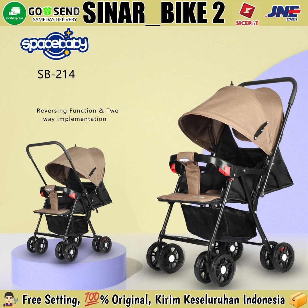 Baby Stroller SPACEBABY SB-214 Bisa Dua Arah &amp; SB-204 Kereta Dorong Anak Bayi Bisa Rebahan