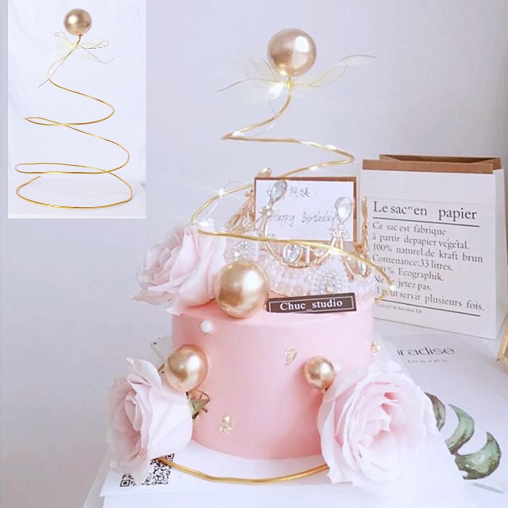 

Hiasan Kue Ulang Tahun Kawat Mutiara Gold Dekorasi Kue