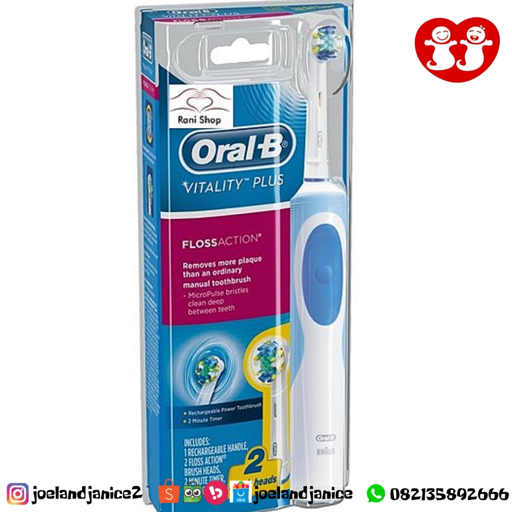 Oral B Vitality Power Toothbrush Floss Action +2 Refills