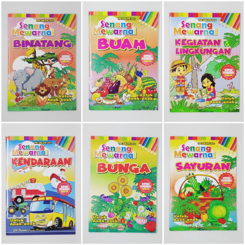 BUKU ANAK TK PAUD - SENANG MEWARNAI UNTUK ANAK TK DAN PAUD