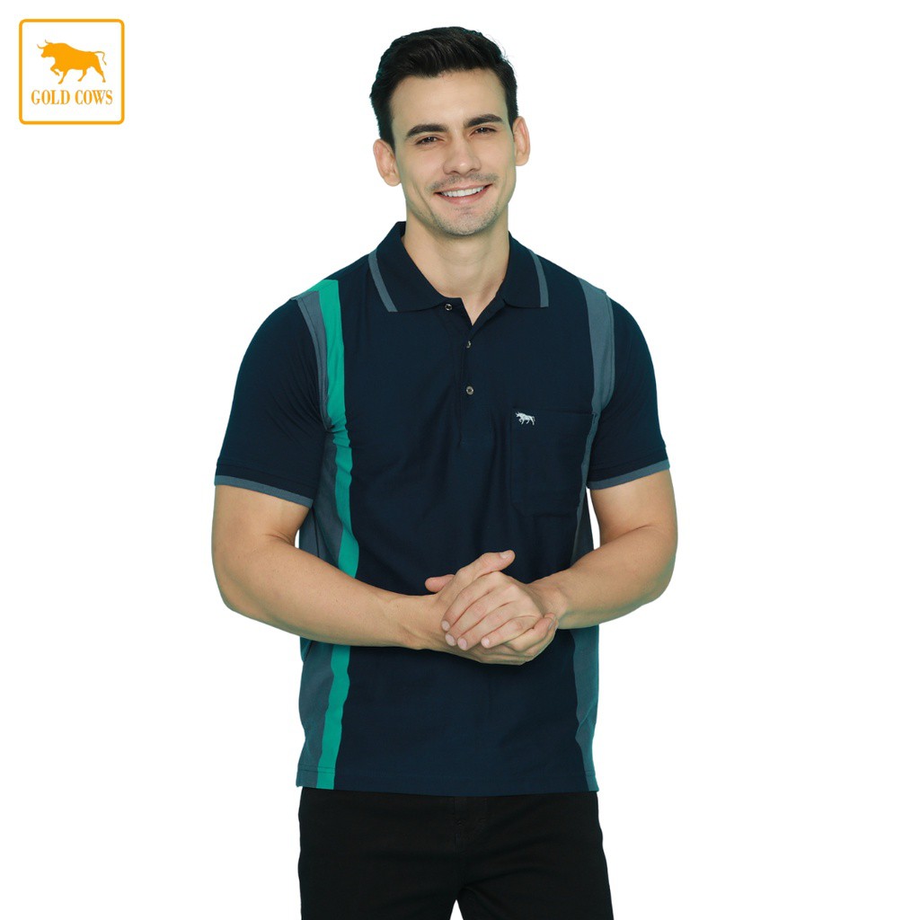 Kaos Pria Lengan Pendek Kaos Pria Salur Kaos Pria Premium Warna Navy