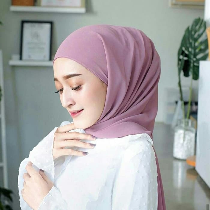 Helen_shop86 Pashmina Inner Ceruty Babydoll Hijab Pasmina Plus Iner Kerudung Phasmina 2in1  Termurah Jilbab Instan Pasmina