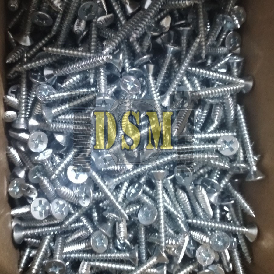 (100 PCS) Sekrup FH #6x3/8&quot; / Self Tapping Screw F+AB (1 CM)