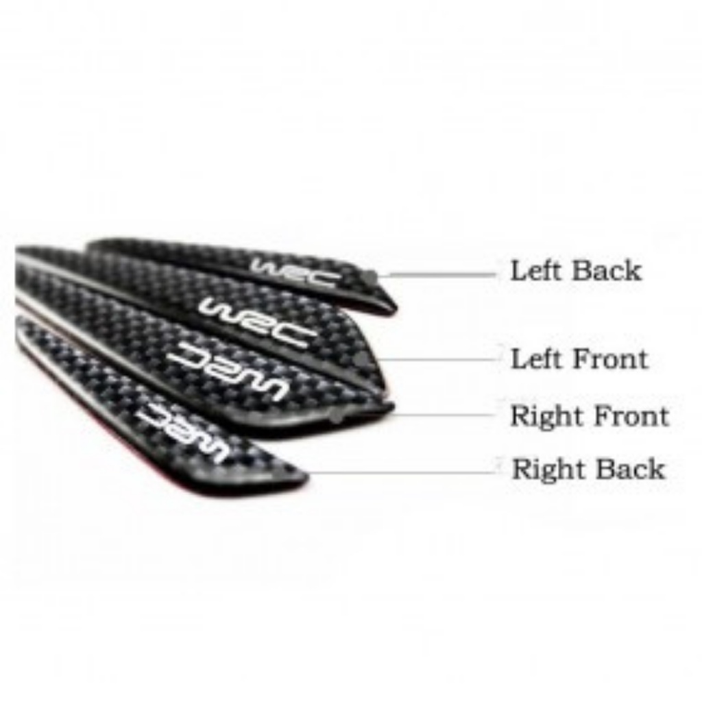 SILICON WRC Carbon Fiber Car Door Bumper Strip Pelindung Pintu Mobil Silikon Universal 4Pcs Murah