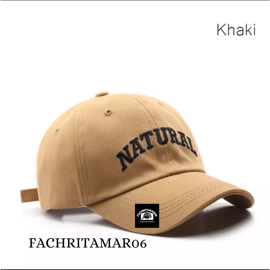 Baseball cap : NATURAL - Topi Baseball Topi Golf Topi Pria Topi Wanita