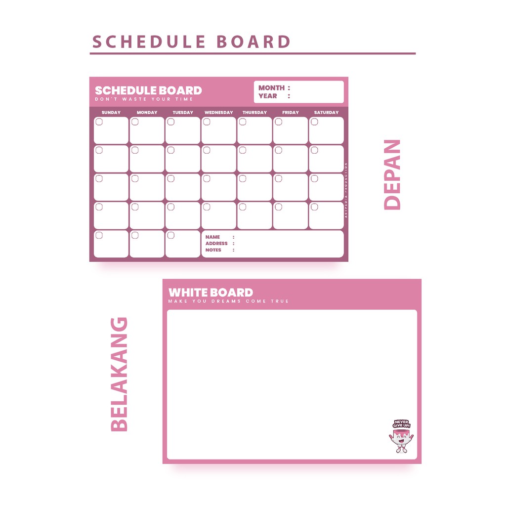 

Akalpa Schedule Board Pastel Pink