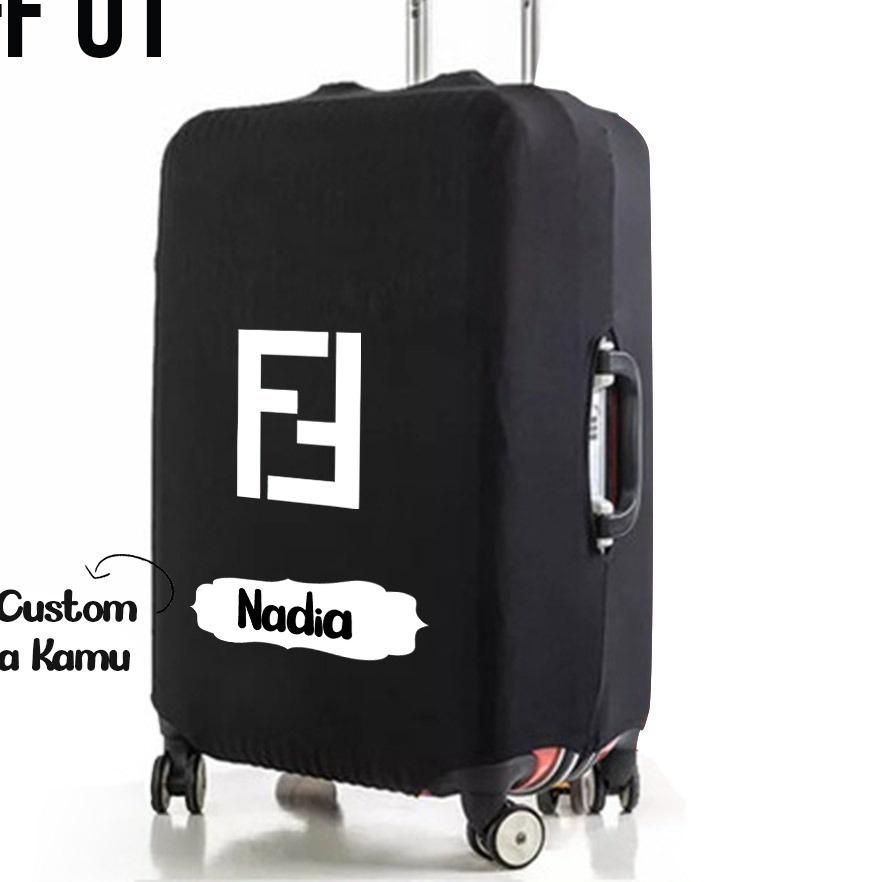 ♥ Sarung Pelindung Koper Elastis Motif Fendi Ukuran S M L Cover Stretch Luggage Elastic xventure Siz