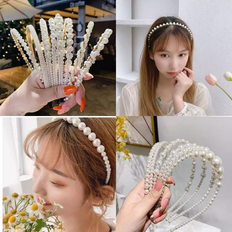 ~ PIYOSHI08 ~ Bando Mutiara Korea Pearl Headband Korean Hairband Aksesoris Rambut Bandana AF211