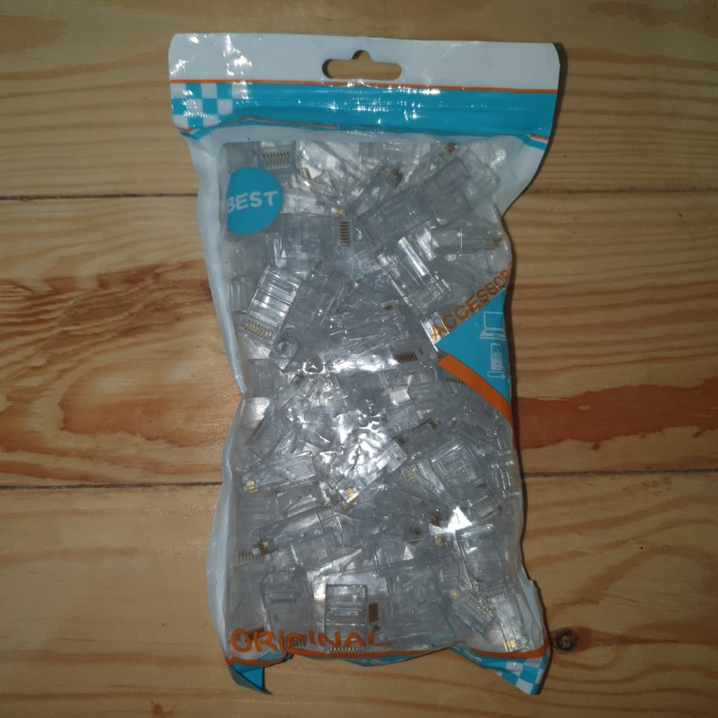 Konektor Rj45 isi 100pcs - Konektor Rj 45 isi 100pcs Original