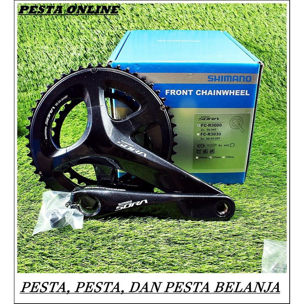 CRANK SHIMANO SORA R3000 170MM 50t X 34T GIR Sepeda Mtb jadul dll Buruan beli
