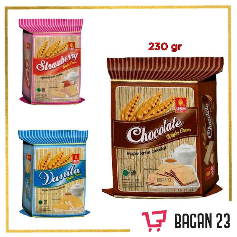 

UBM Wafer Cream (230gr) ( Cokelat - Vanilla - Strawberry ) / Wafer Lapis / Bacan 23 - Bacan23