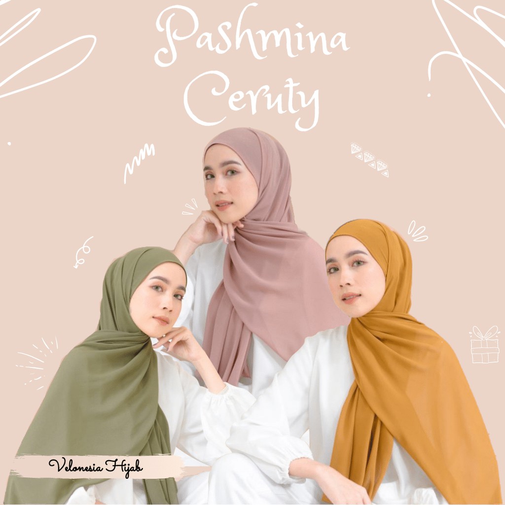 Pashmina Ceruti Babydoll 175x75 Pashmina Bahan Ceruti Babydoll Tepi Jahit Ceruti Pashmina Babydoll