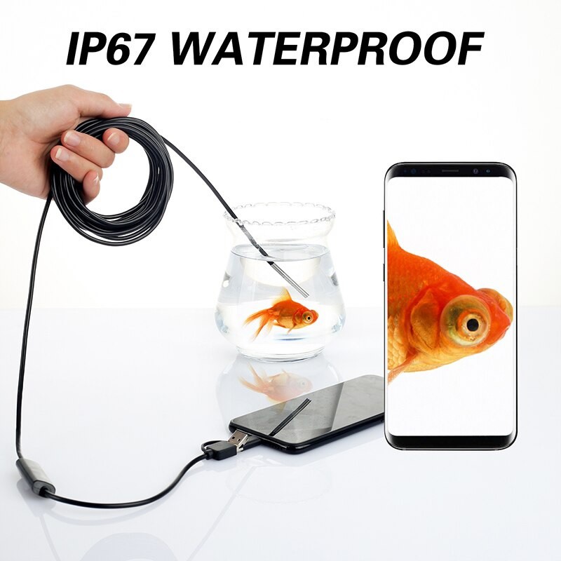 Soft Wire 3 in 1 720P Endoscope - 3.9mm Lens and IP67 Waterproof - 1M