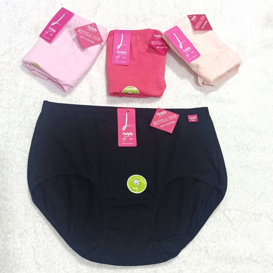 1 Pc Celana Dalam Wanita Lydyly Big Size CD Extra Jumbo Bahan 100% Katun Underwear Pakaian Dalam Berkualitas