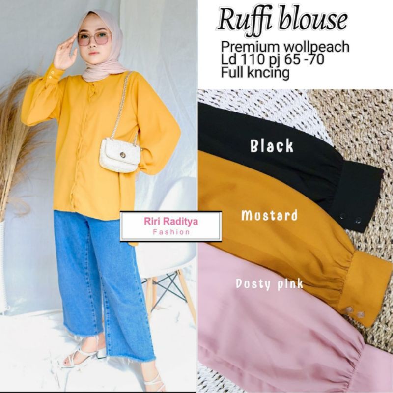 PROMO READY STOCK RUFFI BLOUSE//BLOUSE MOTIF JUMBO TERBARU(1KG MUAT 7PCS)