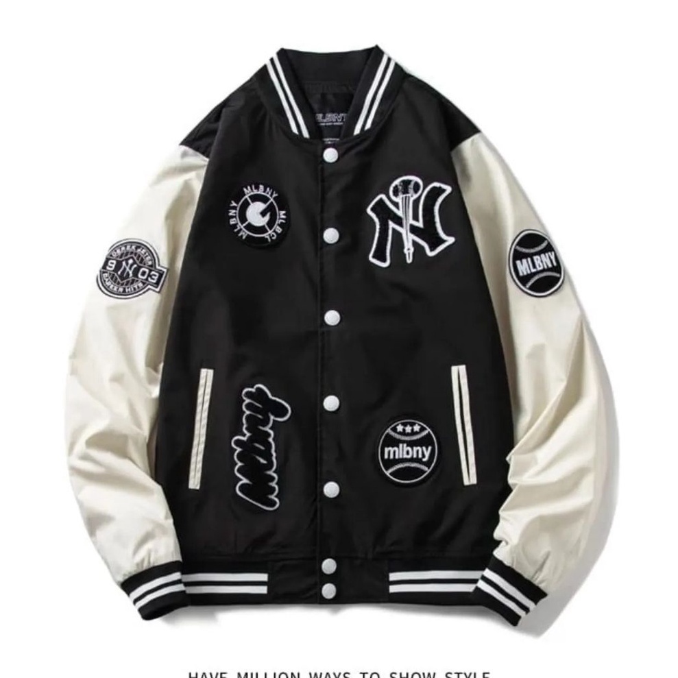 BN - MLB Ny Jaket Baseball wanita terbaru 2022 kekinian / jaket wanita bahan tebal / jaket wanita pr