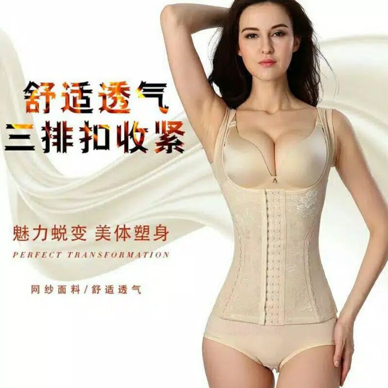 New VESH SHAPE UP Full Body Corset Pembentuk Badan Langsing Korset Pelangsing Pengecil Badan