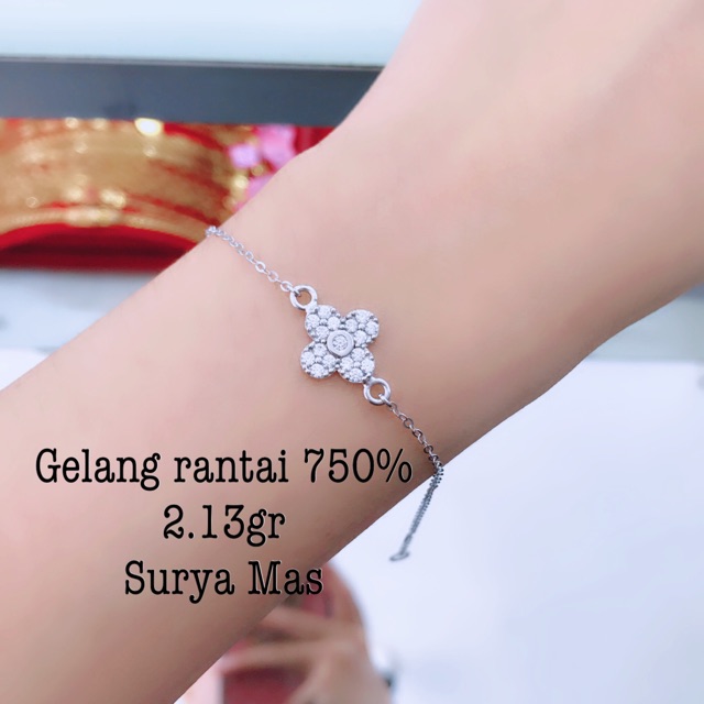 Gelang rantai emas 750%