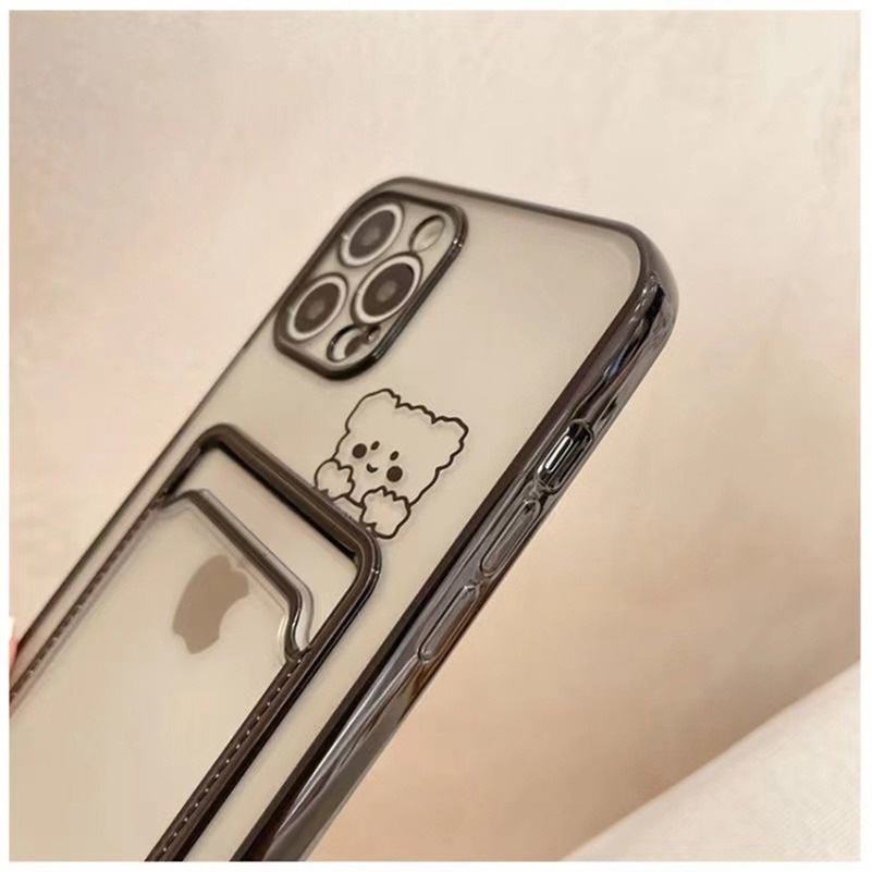 Soft Case TPU Transparan Shockproof Anti Jatuh Dengan Slot Kartu Untuk iPhone 13 12 11 Pro Max X Xr Xs Max 8 7 6 6S Plus SE 2020