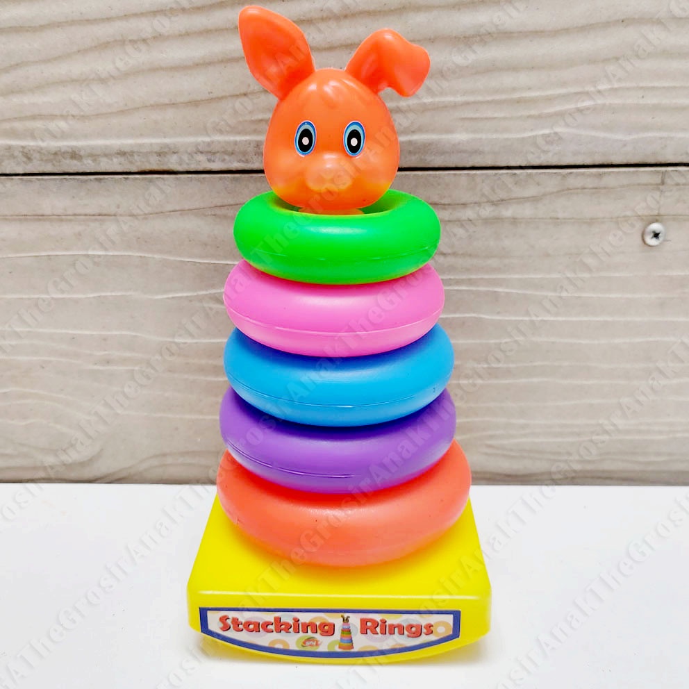 DONAT SUSUN KELINCI 5 RING MAINAN EDUKASI PUZZLE SUSUN RAINBOW