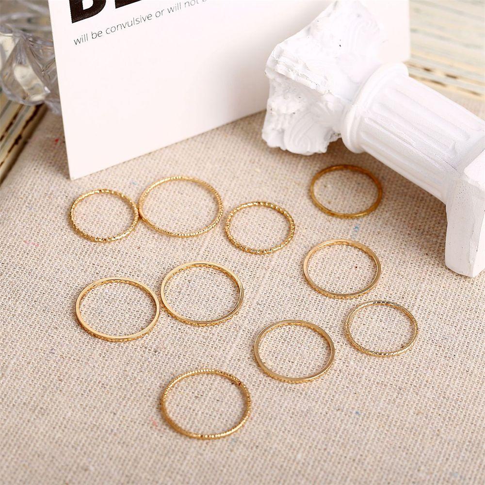 Lily Gold Knuckle Rings Trendy Stackable Rings Set Cincin Simple Lapis Emas Untuk Wanita