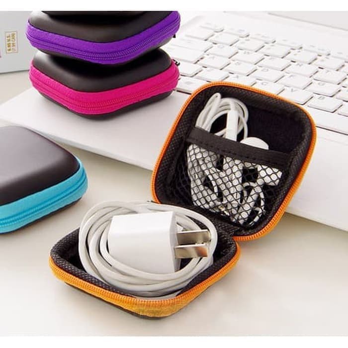 OTS 051 - Tas / Dompet Penyimpanan Headset Earphone Pouch Serbaguna Portable Kotak