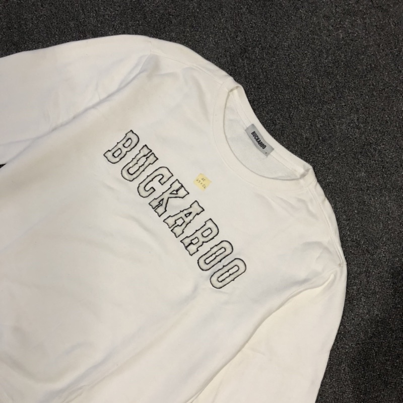 jaket sweater crewneck buckaroo white second original