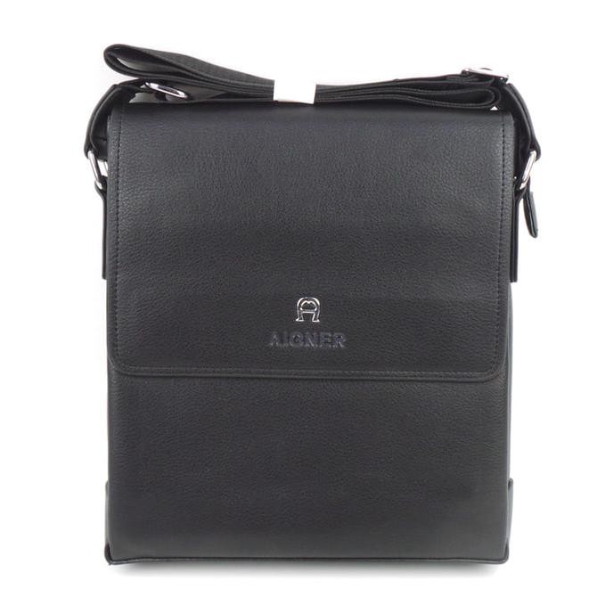 607J Tas Kulit Pria Slimbag Bodybag Import Branded - Aigner Ggns Black Top