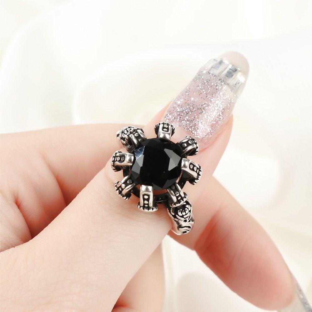 Lily Ring Diamond Inlay Warna Perak Pembukaan Yang Dapat Disesuaikan Cincin Pesta