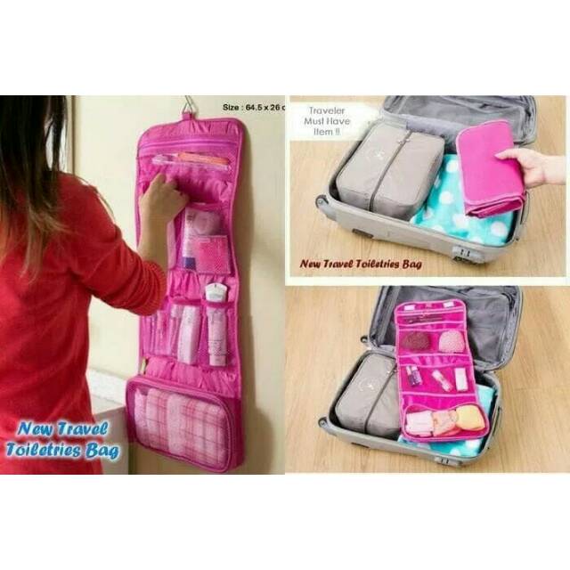 NEW TRAVEL TOILETRIES BAG ORGANIZER - TAS KOSMETIK PERALATAN MANDI