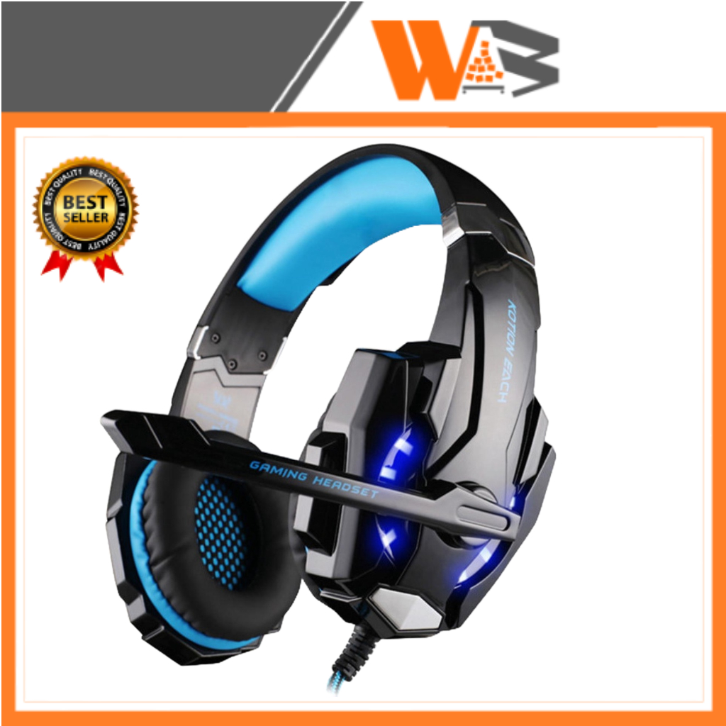 COD Headset Gaming Kotion Each G9000 Gaming Headset Twisted with LED Light Cocok Untuk Berbagai Model Komputer Desain Gamers