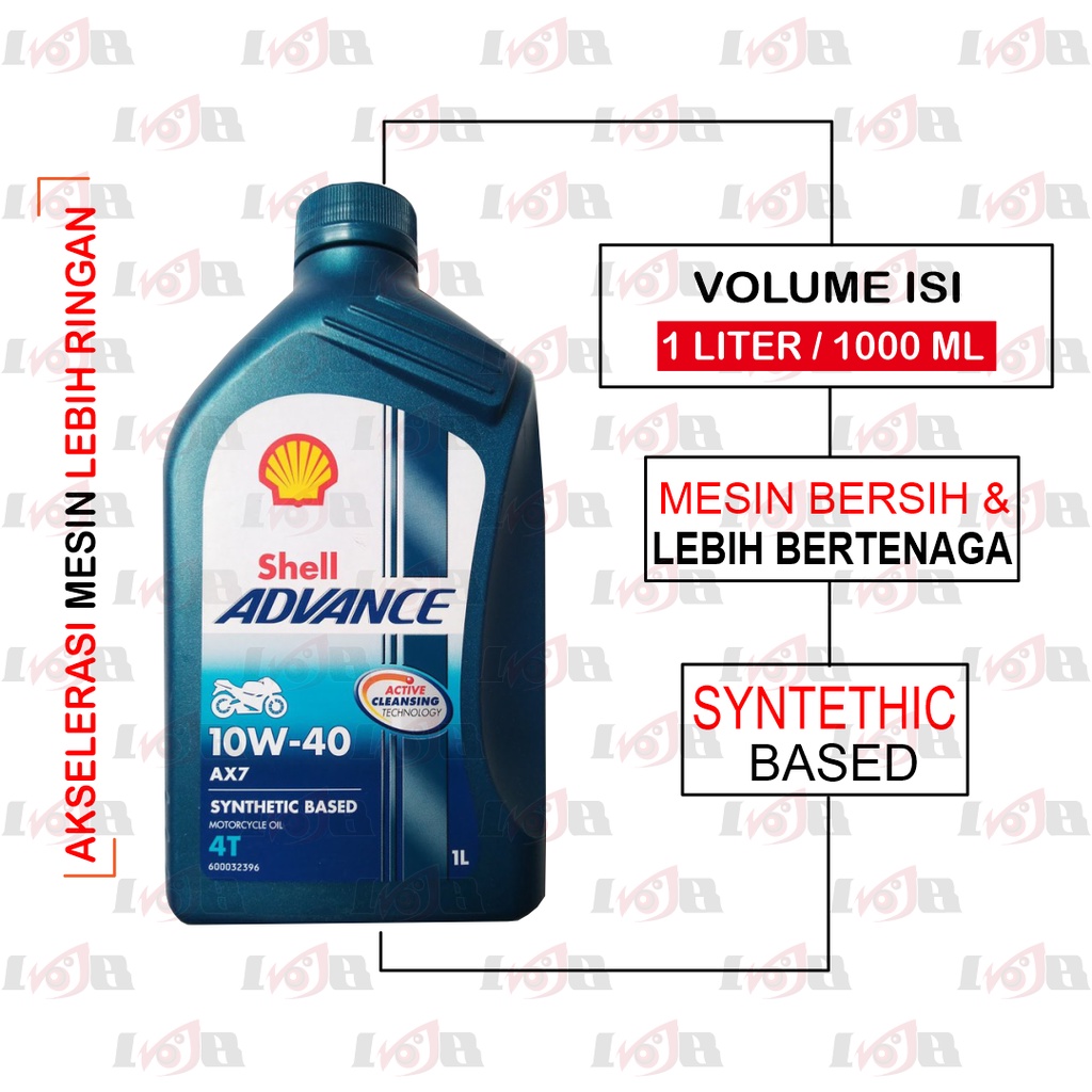 OLI Shell Advance AX7 4T 10W-40 1 Liter Oil Motor Sport Bebek Universal