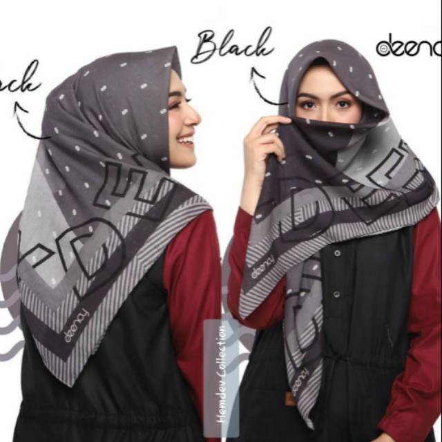Deenay BLACK MONOGRAM Series - Voal Printed Scarf