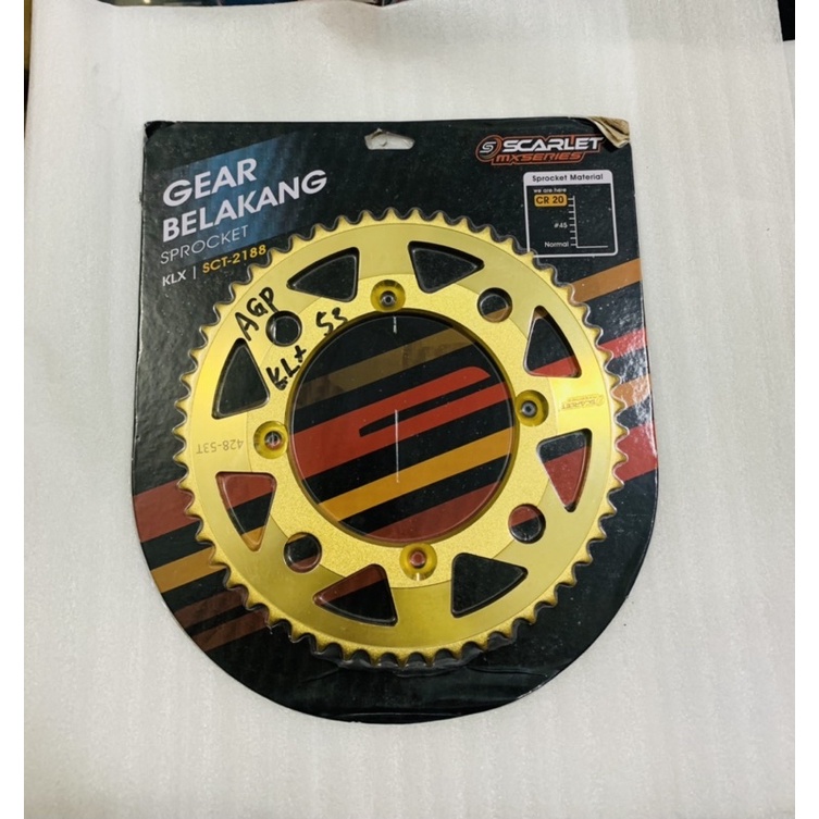 GIR GEAR BELAKANG KLX 150 428*53 SCARLET ORI