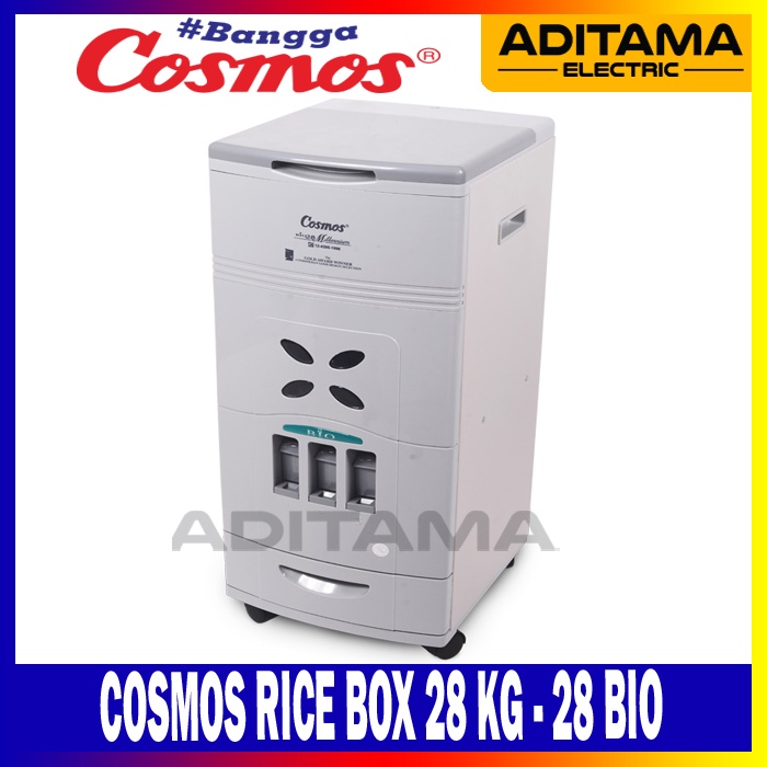 cosmos rice box 28kg 28 bio  tempat penyimpanan beras cosmos 28kg