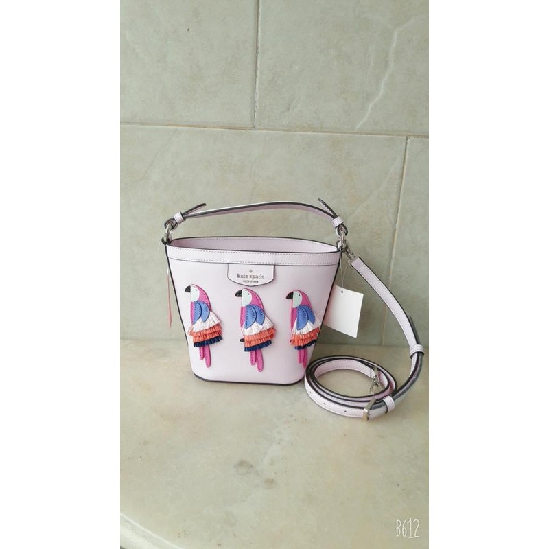 tas kate spade pippa bucket bag flock parrot