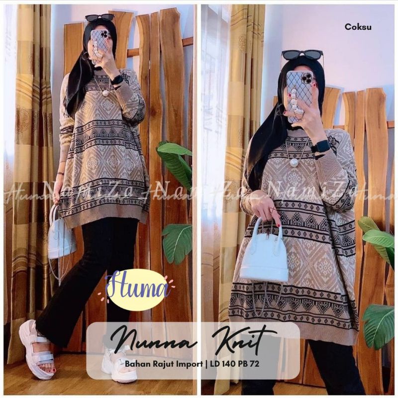 BLOUSE RAJUT JUMBO/ATASAN BLOUSE WANITA RAJUT IMPORT JUMBO LD 140 CM FIT XXXXL/NUNNA KNIT